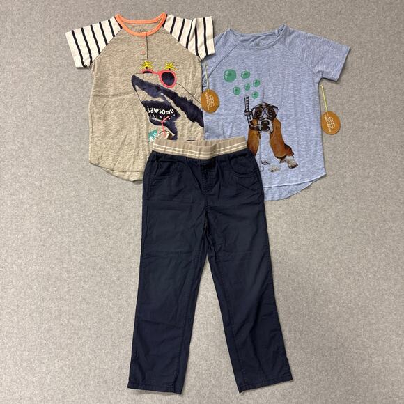 Egg by Susan Lazar 3 Piece Casual T-Shirts & Pants Lot Boy's Size 4 / 5 NWT - Picture 1 of 8